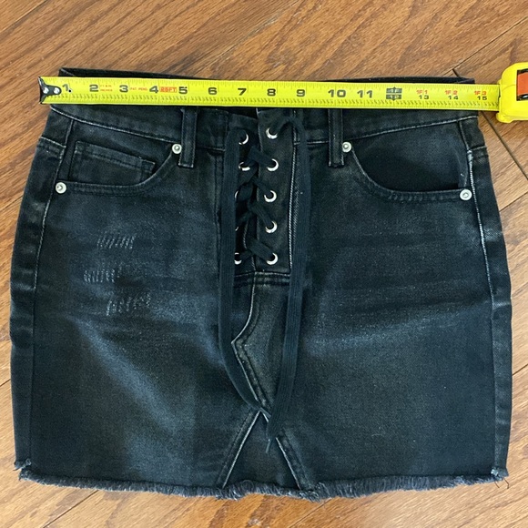 Forever 21 black jean tie up skirt.size medium - Picture 9 of 11